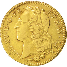 France, Louis XV, Double Louis d'or, 1743, Reims, EF(40-45), Gold, Gadoury:346
