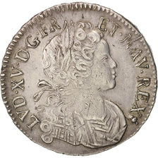 France, Louis XV, Écu de France-Navarre, 1718, Reims, AU(50-53), Silver