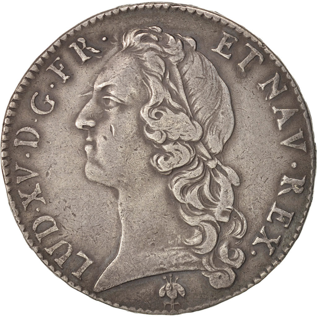 France, Louis XV, Écu au bandeau, 1745, Reims, EF(40-45), Silver, KM:512.19