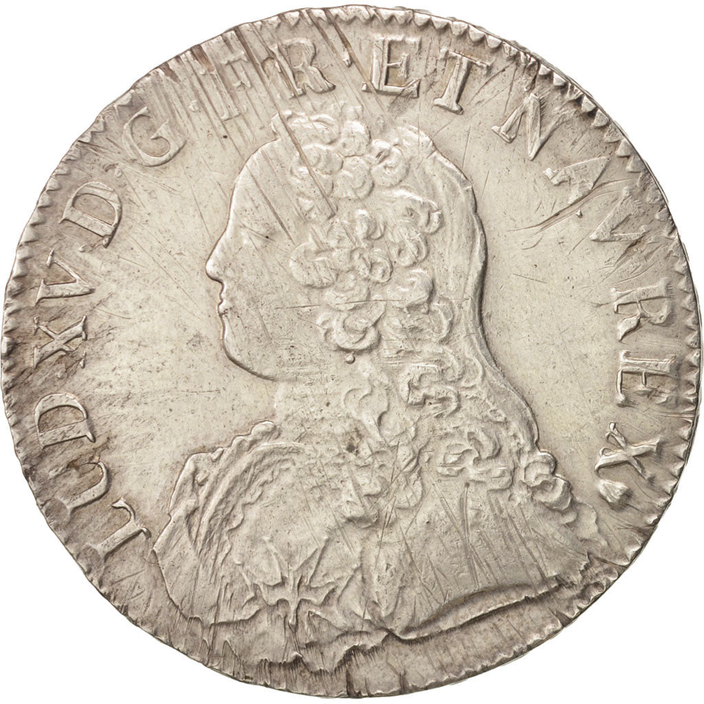 Frankreich, Louis XV, Écu aux branches d'olivier, 1733, Reims, SS, Silber