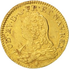Francia, Louis XV, Louis d'or aux lunettes, 1734, Reims, MBC, Oro, Unpublished