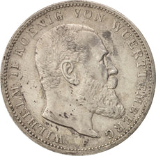 German States, WURTTEMBERG, Wilhelm II, 3 Mark, 1914, Freudenstadt, EF(40-45)
