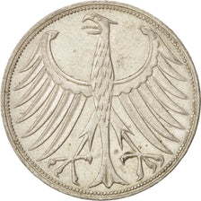 GERMANY - FEDERAL REPUBLIC, 5 Mark, 1966, Karlsruhe, AU(55-58), Silver, KM:112.1