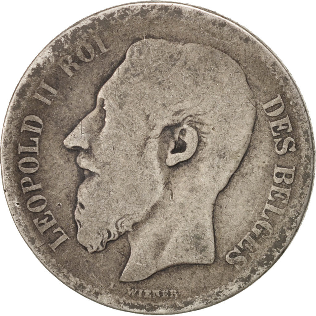Coin, Belgium, Leopold II, 2 Francs, 2 Frank, 1868, F(12-15), Silver, KM:30.1