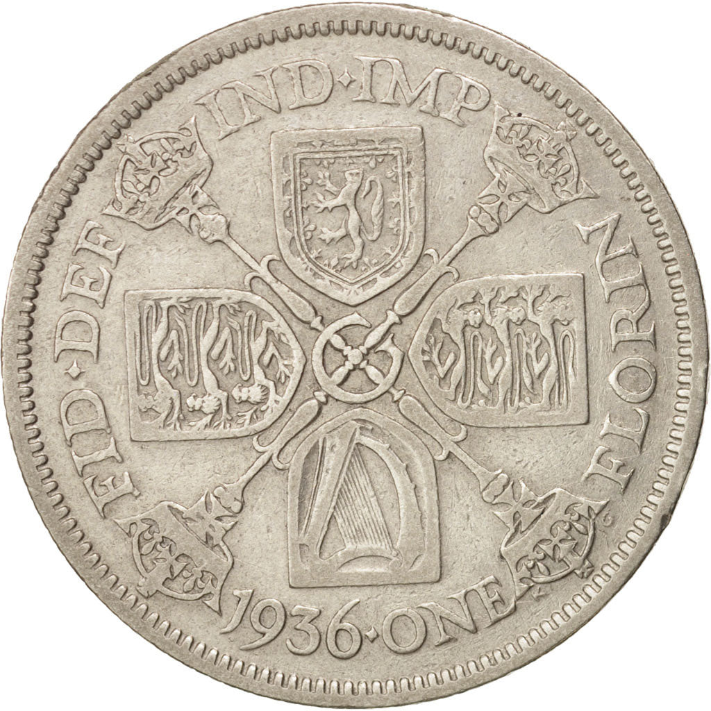 Great Britain, George V, Florin, Two Shillings, 1936, VF(20-25), Silver, KM:834