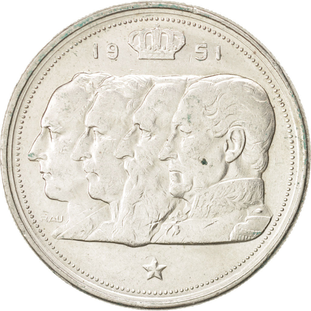 Belgium, 100 Francs, 100 Frank, 1951, EF(40-45), Silver, KM:139.1