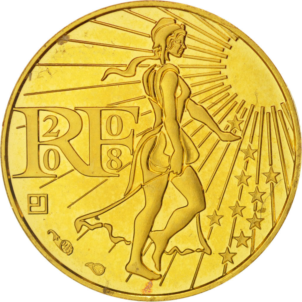 Munten, Frankrijk, 100 Euro, 2008, UNC-, Goud, Gadoury:EU288, KM:1536