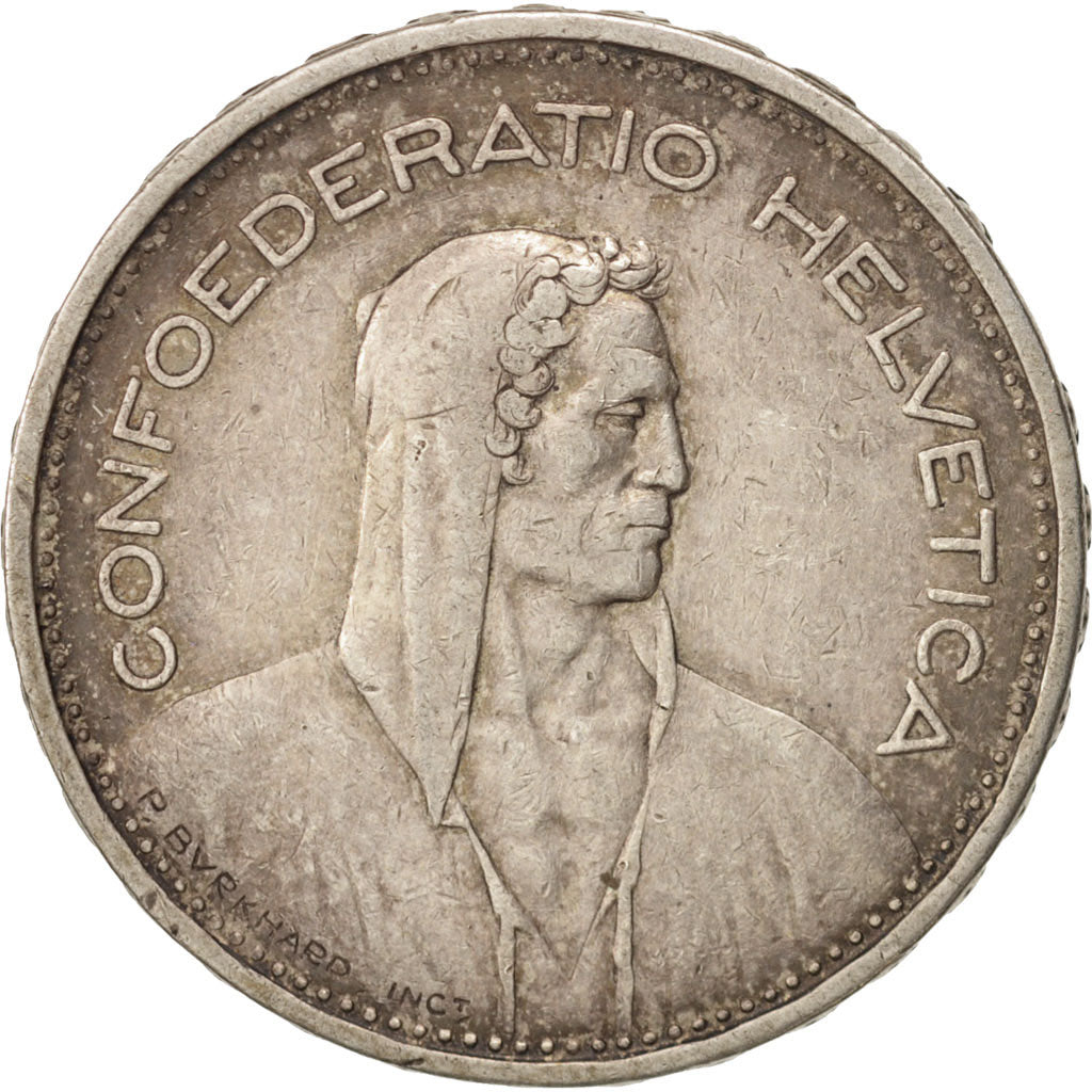 Switzerland, 5 Francs, 1933, Bern, EF(40-45), Silver, KM:40