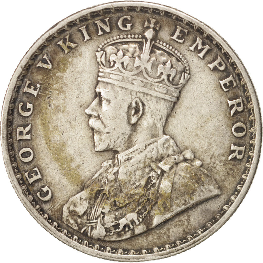INDIA-BRITISH, George V, Rupee, 1915, Calcutta, EF(40-45), Silver, KM:524