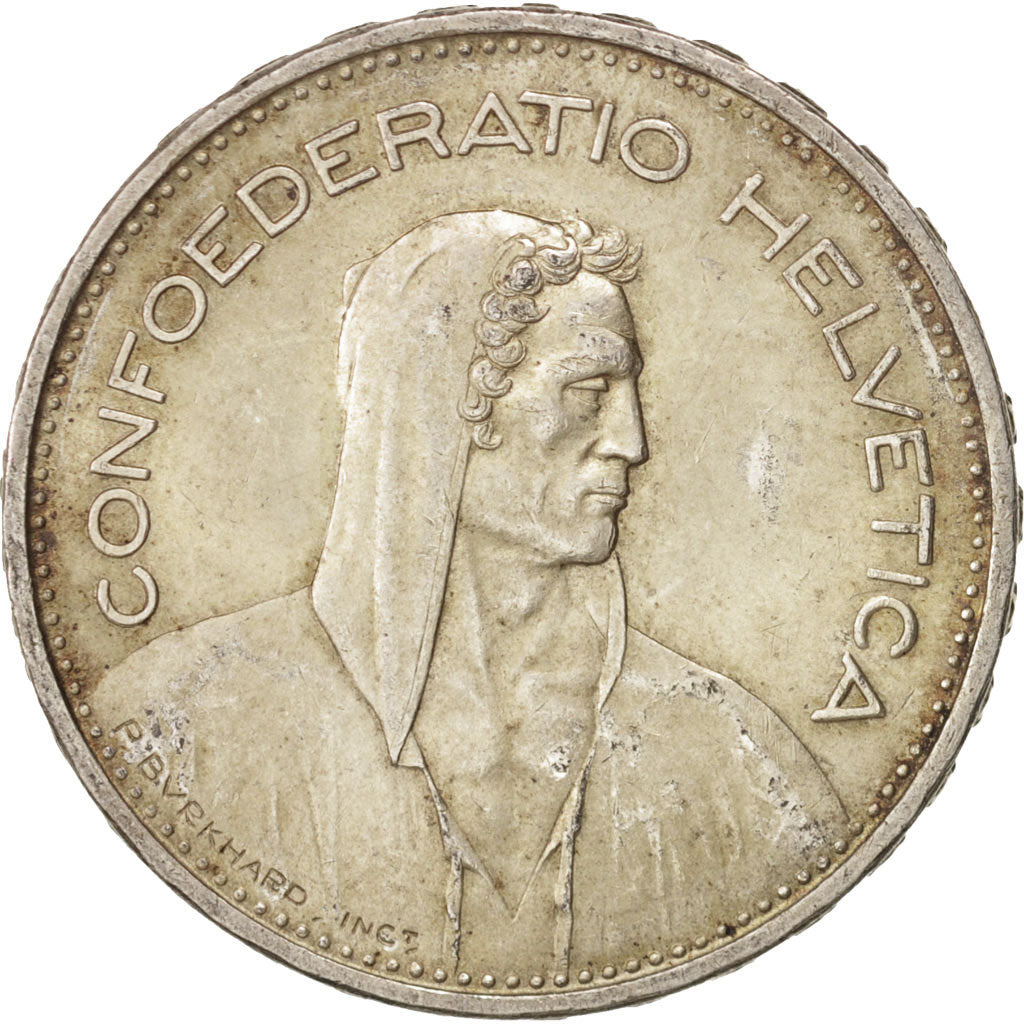 Coin, Switzerland, 5 Francs, 1939, Bern, MS(60-62), Silver, KM:40