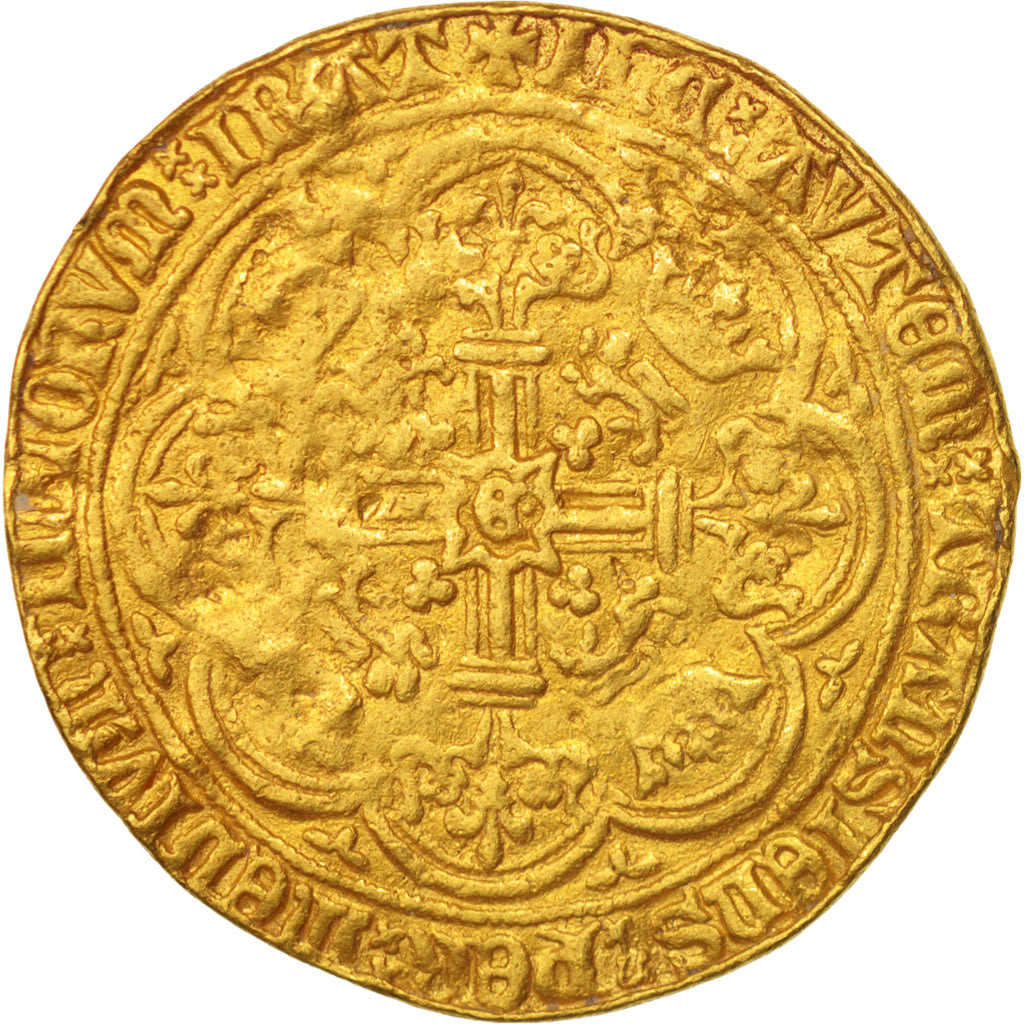 Grande-Bretagne, Edward III, Noble d'or, Calais, TB+, Or, Spink:1521