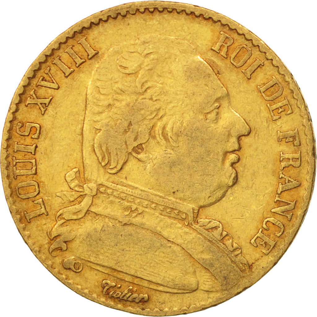 Frankreich, Louis XVIII, 20 Francs, 1814, Paris, EF(40-45), Gold, KM:706.1