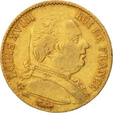 Frankreich, Louis XVIII, 20 Francs, 1814, Paris, EF(40-45), Gold, KM:706.1