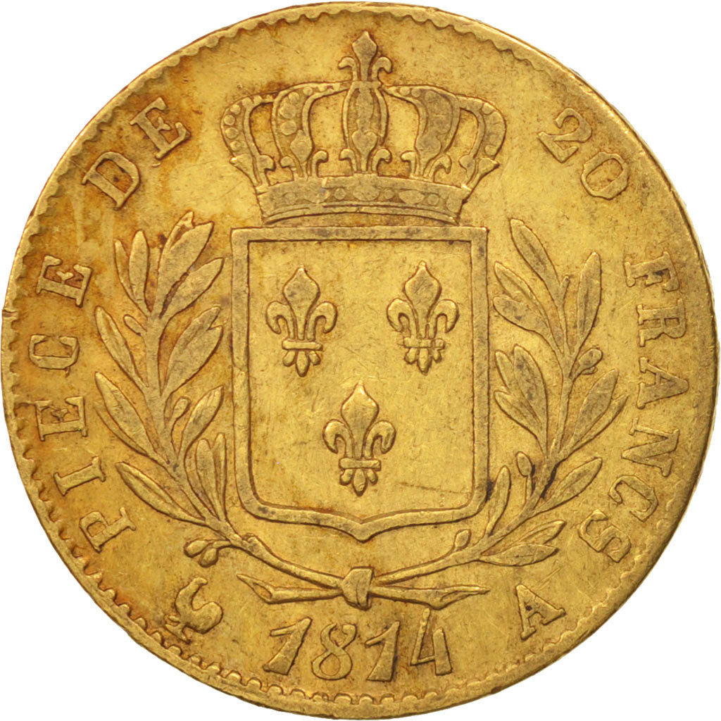 Frankreich, Louis XVIII, 20 Francs, 1814, Paris, EF(40-45), Gold, KM:706.1