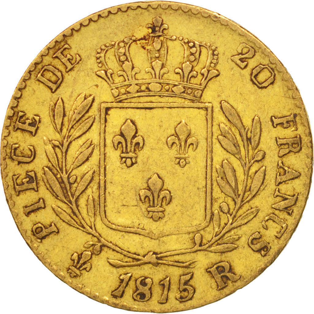 Francia, Louis XVIII, 20 Francs, 1815, London, MBC, Oro, KM:1, Gadoury:1027