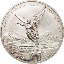 Mexico, 5 Onzas, 5 Troy Ounces of Silver, 2001, Mexico City, MS(65-70), Silver