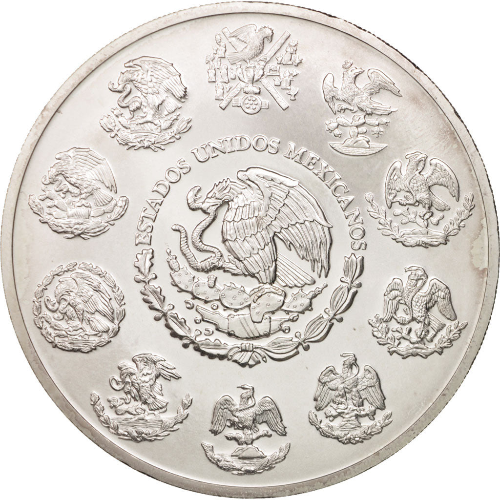Mexico, 5 Onzas, 5 Troy Ounces of Silver, 2001, Mexico City, MS(65-70), Silver