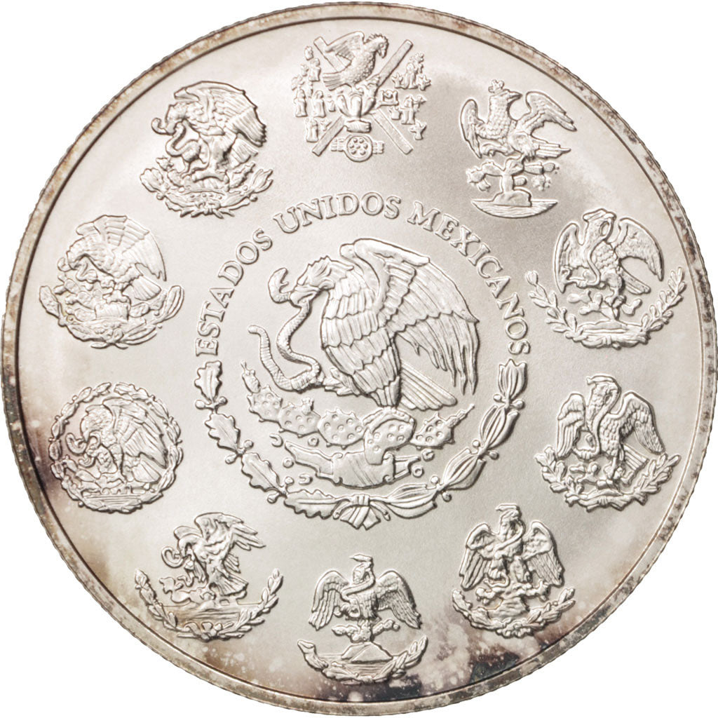 Coin, Mexico, Onza, Troy Ounce of Silver, 2001, Mexico City, MS(64), Silver
