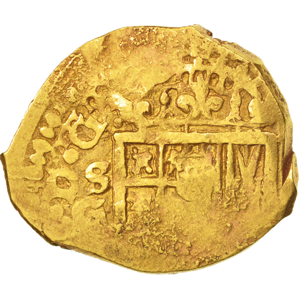 Espagne, Philippe III, 2 Escudos, Seville, date illisible [1616-1621], TTB, Or