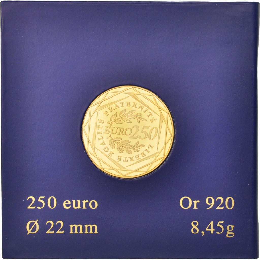 France, 250 Euro, 2009, MS(65-70), Gold, KM:1583