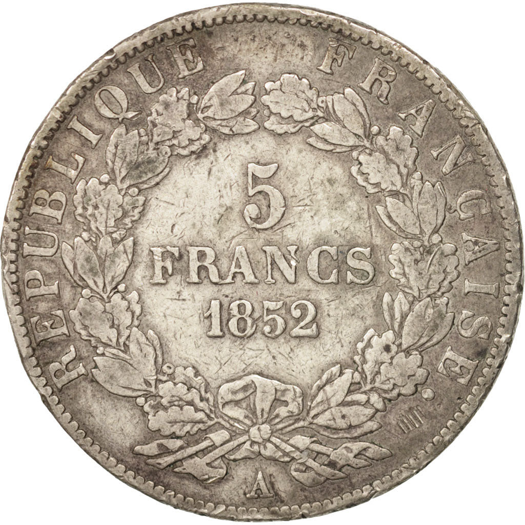 France, Napoléon III, 5 Francs, 1852, Paris, VF(20-25), Silver, KM:773.1