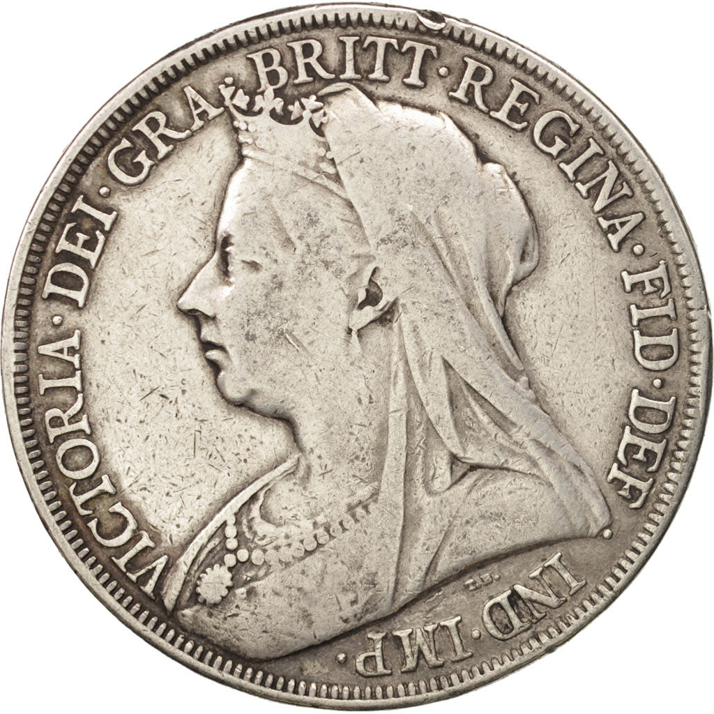Great Britain, Victoria, Crown, 1897, VF(20-25), Silver, KM:783
