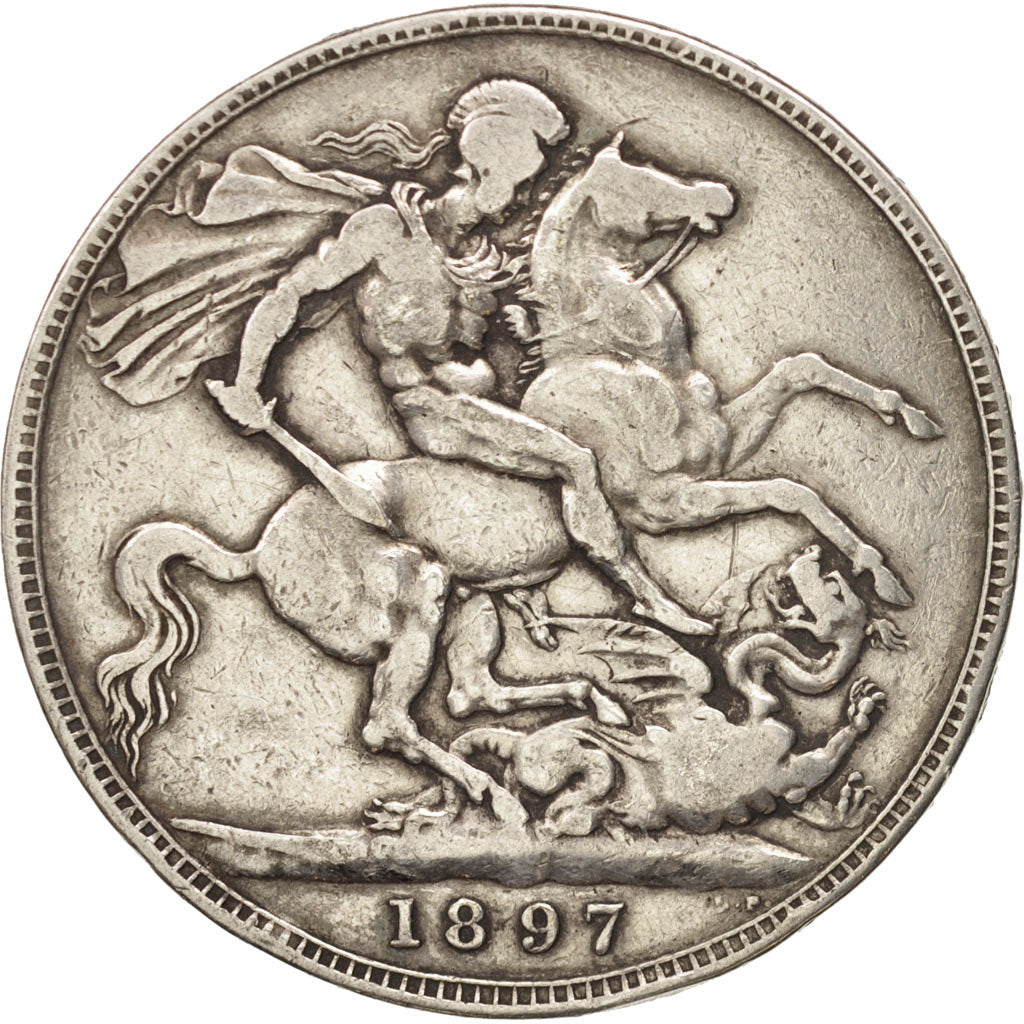Great Britain, Victoria, Crown, 1897, VF(20-25), Silver, KM:783