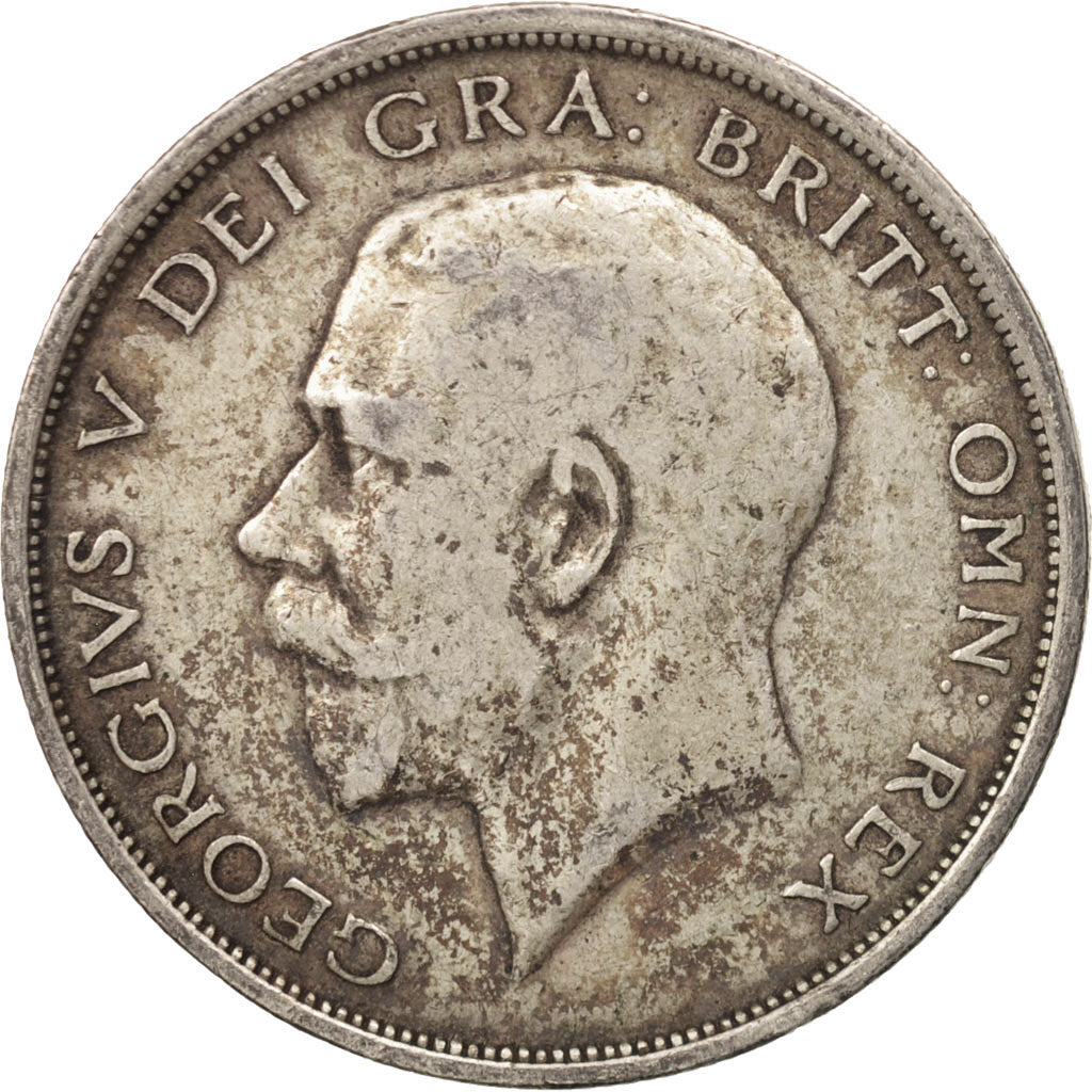 Great Britain, George V, 1/2 Crown, 1915, VF(30-35), Silver, KM:818.1