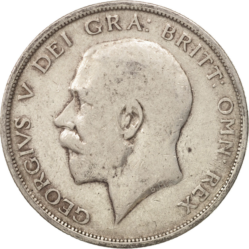 Great Britain, George V, 1/2 Crown, 1915, VF(20-25), Silver, KM:818.1