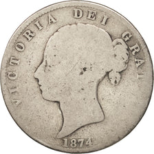 Monnaie, Grande-Bretagne, Victoria, 1/2 Crown, 1874, B, Argent, KM:756