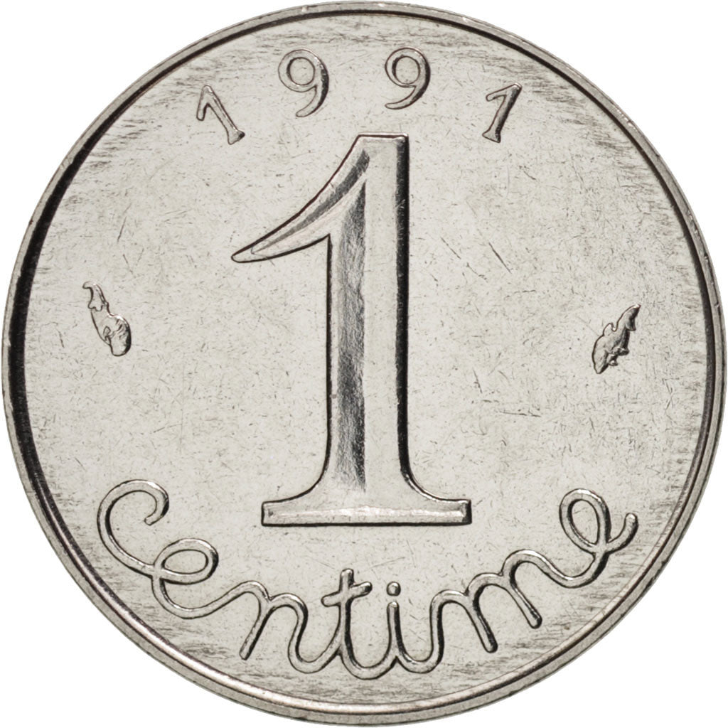 Coin, France, Épi, Centime, 1991, Paris, MS(63), Stainless Steel, KM:928