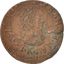 Francia, Louis XIII, Double tournois, 1638, Bordeaux, BB, KM:86.6