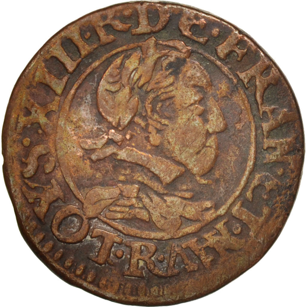 Munten, Frankrijk, Louis XIII, Double tournois, buste enfantin, Double Tournois