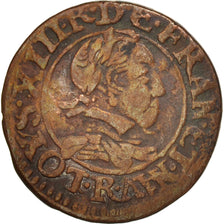 Munten, Frankrijk, Louis XIII, Double tournois, buste enfantin, Double Tournois