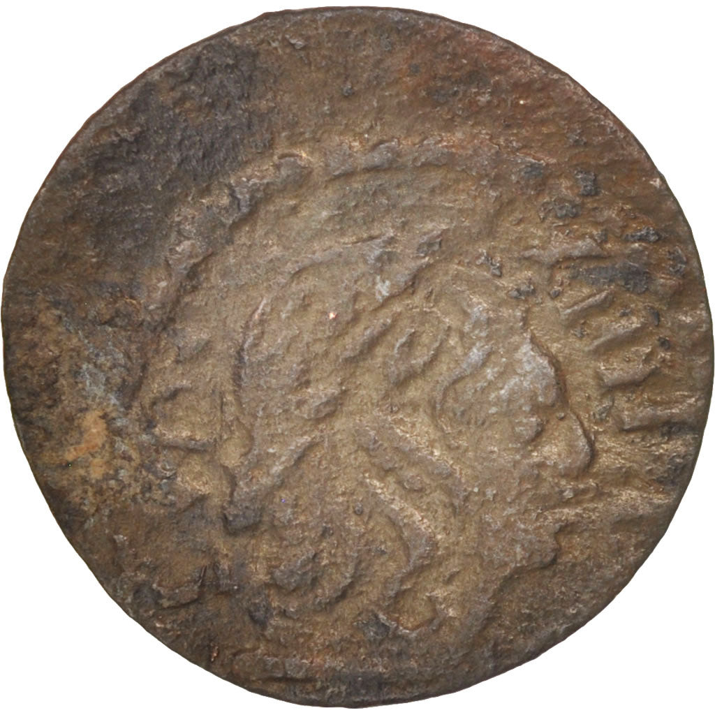 Spain, CATALONIA, Louis XIV, Dinero, 1643, Barcelona, VF(30-35), Copper, KM:7