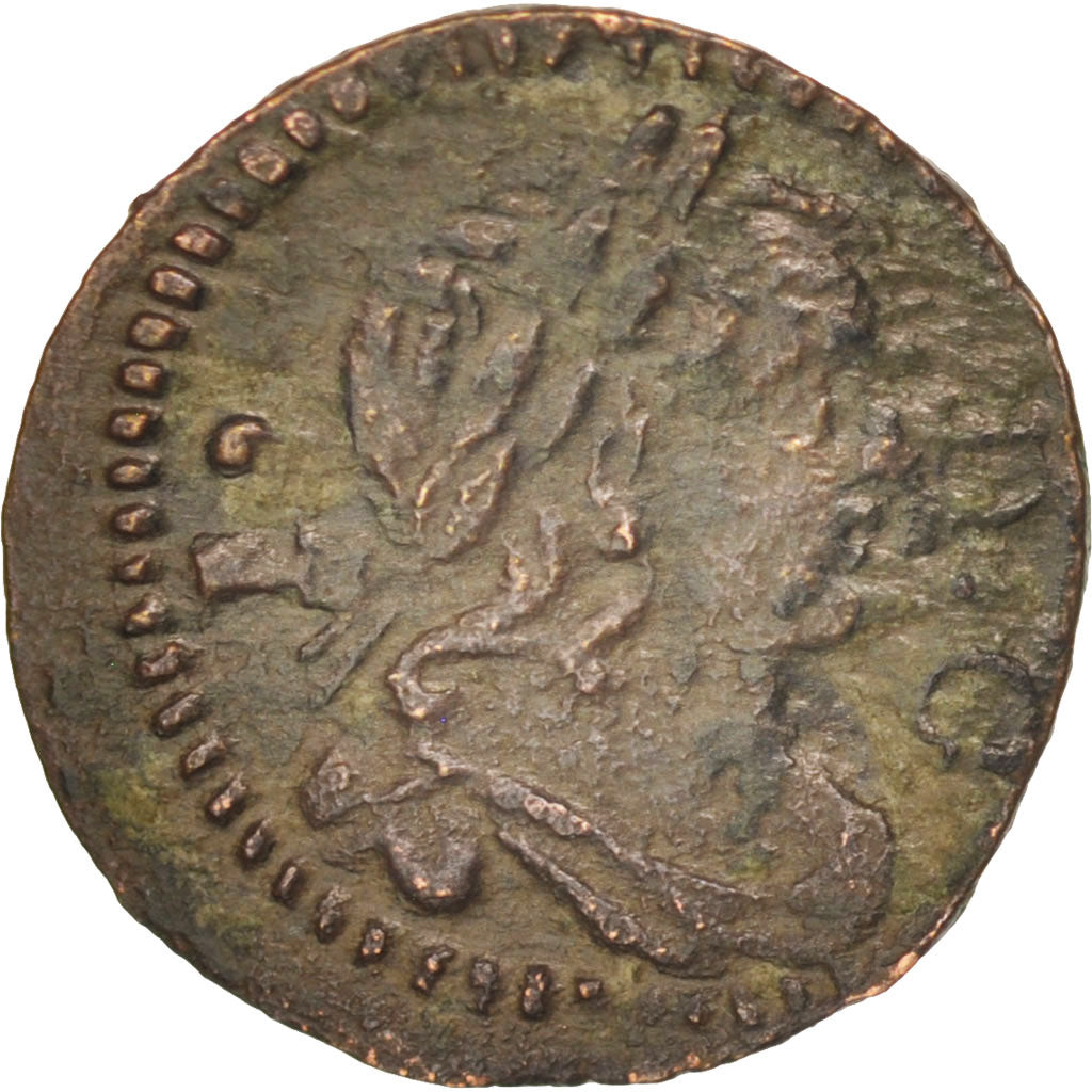 Munten, Spanje, CATALONIA, Louis XIV, Dinero, 1648, Barcelona, FR+, Koper, KM:7