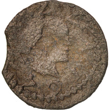 Spain, CATALONIA, Louis XIII, Dinero, 1642, Oliana, F(12-15), Copper, KM:77