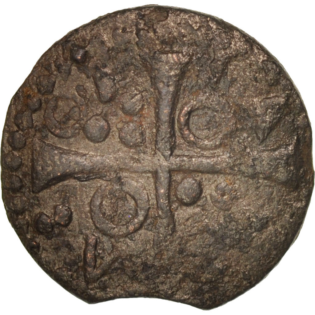 Spain, CATALONIA, Louis XIII, Dinero, 1642, Oliana, F(12-15), Copper, KM:77