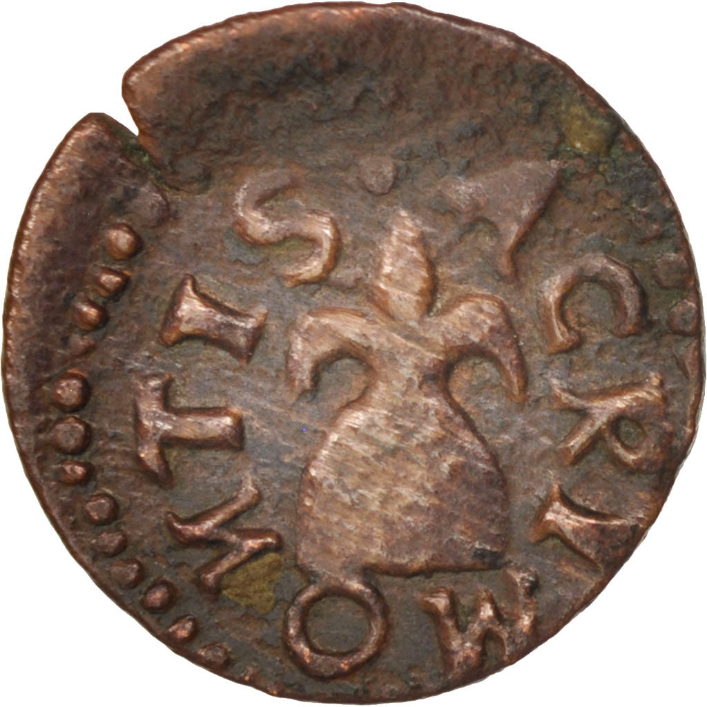 Spain, CATALONIA, Louis XIV, Dinero, 1643, Agramont, VF(30-35), Copper, KM:97