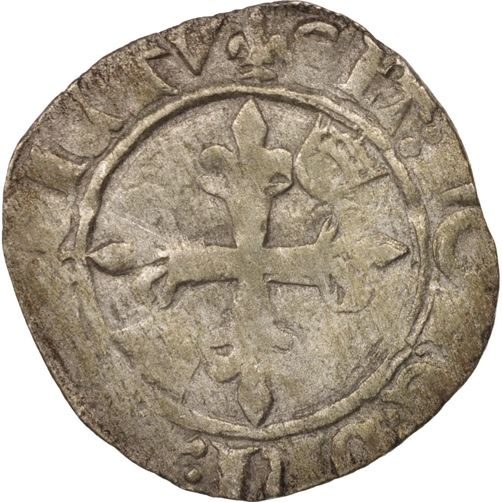 Coin, France, Charles VI, Florette, Troyes, VF(20-25), Billon, Duplessy:405D