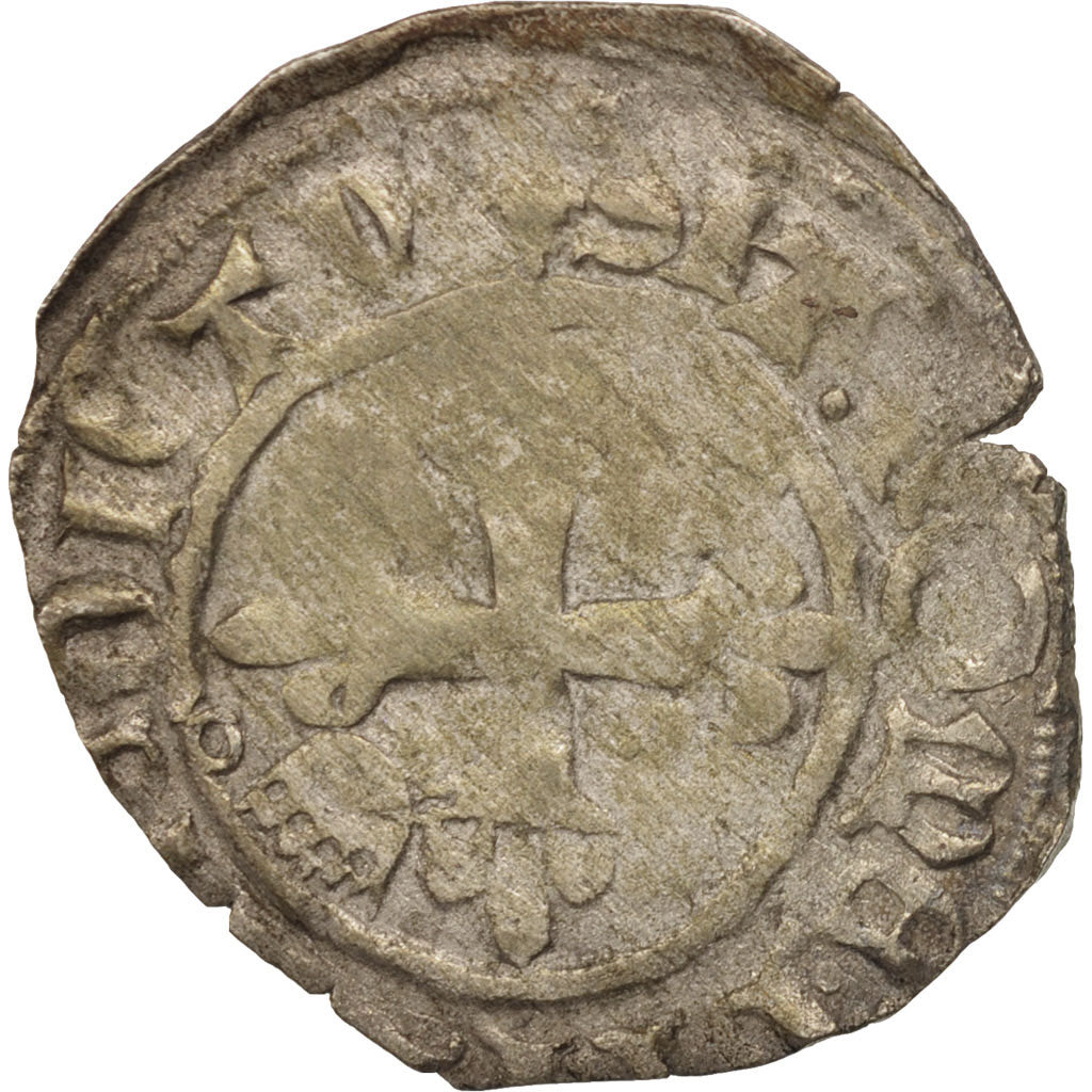 Coin, France, Charles VI, Florette, Troyes, VF(30-35), Billon, Duplessy:405D