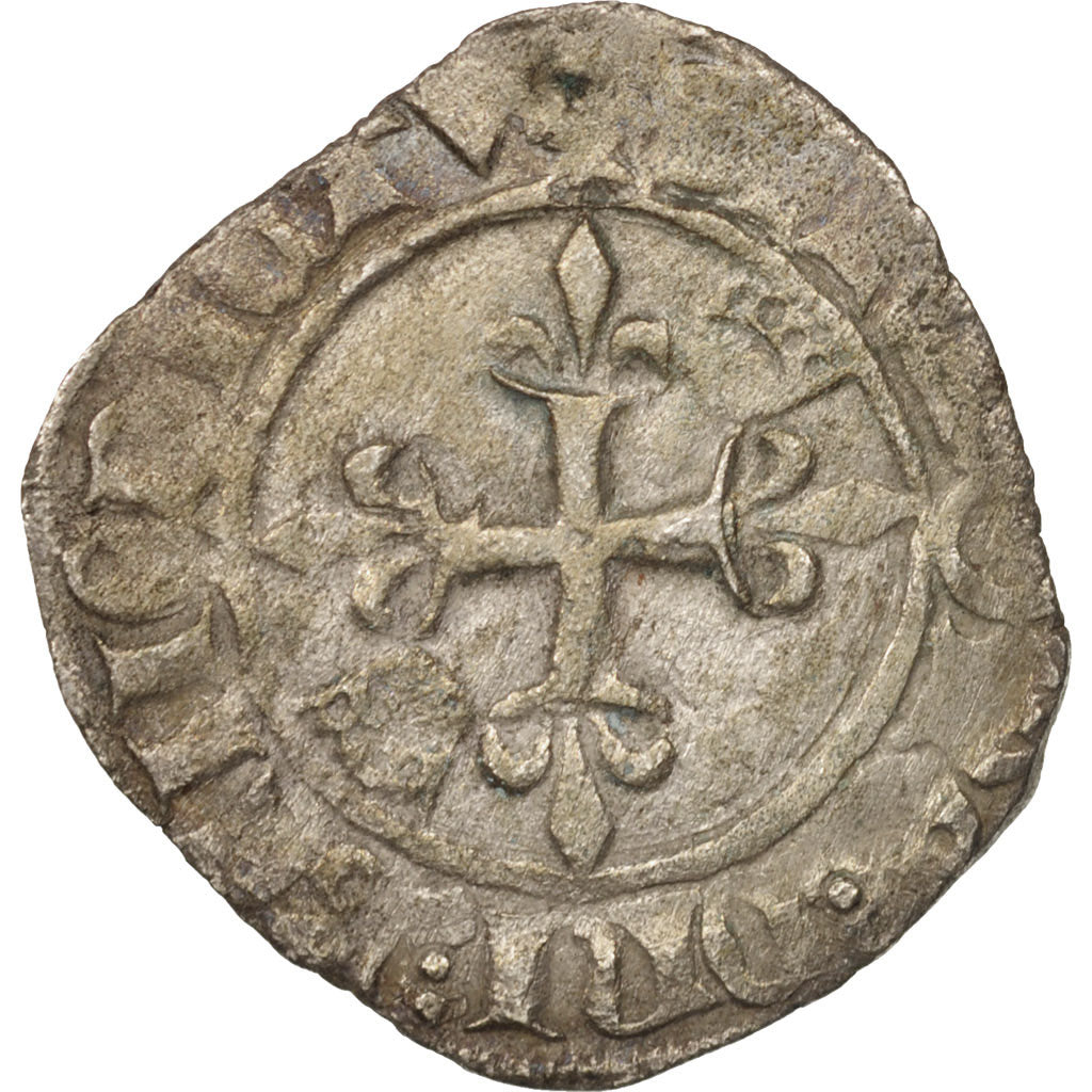 Monnaie, France, Charles VI, Florette, Troyes, TTB, Billon, Duplessy:405D