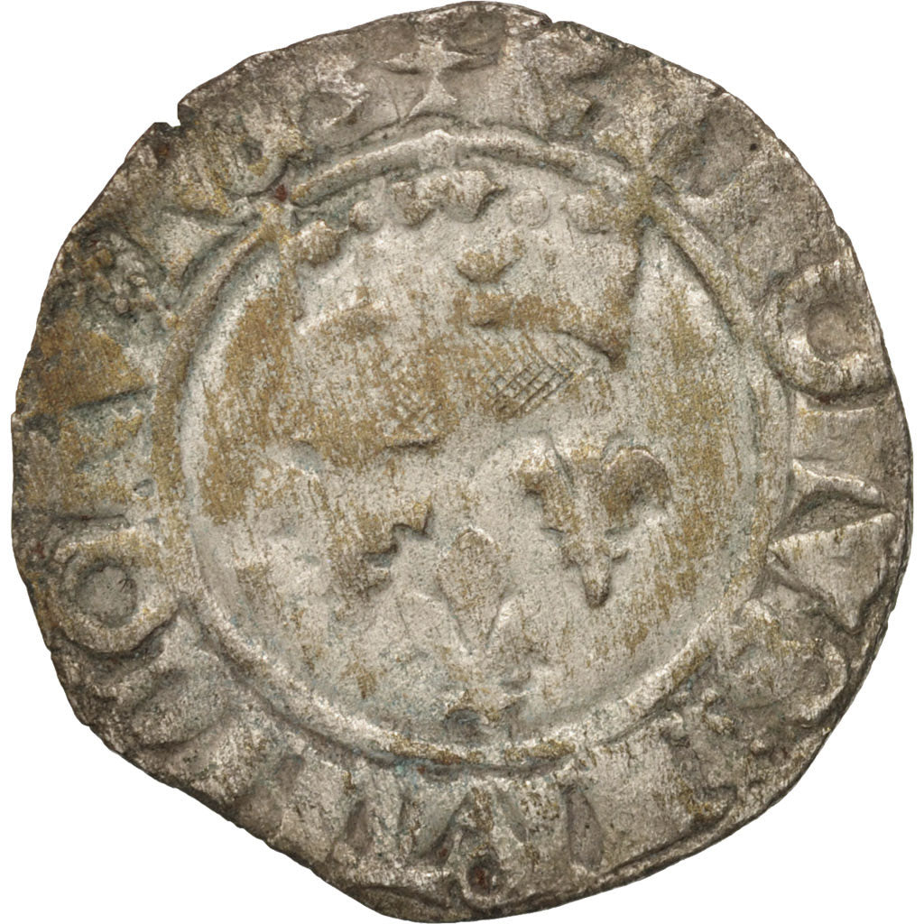 Monnaie, France, Charles VI, Florette, Troyes, TB+, Billon, Duplessy:405C