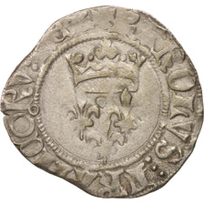 Coin, France, Charles VI, Florette, Troyes, EF(40-45), Billon, Duplessy:405A