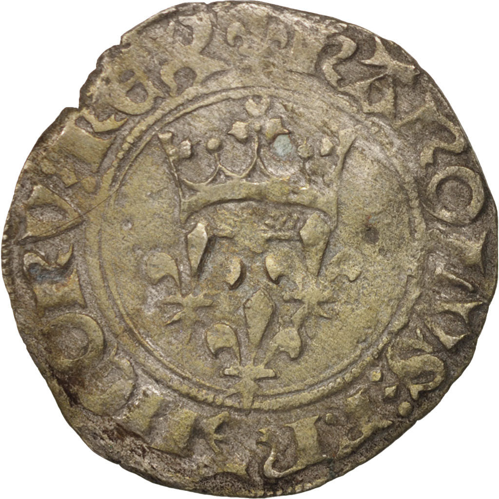 Monnaie, France, Charles VI, Florette, Paris, TTB, Billon, Duplessy:387B