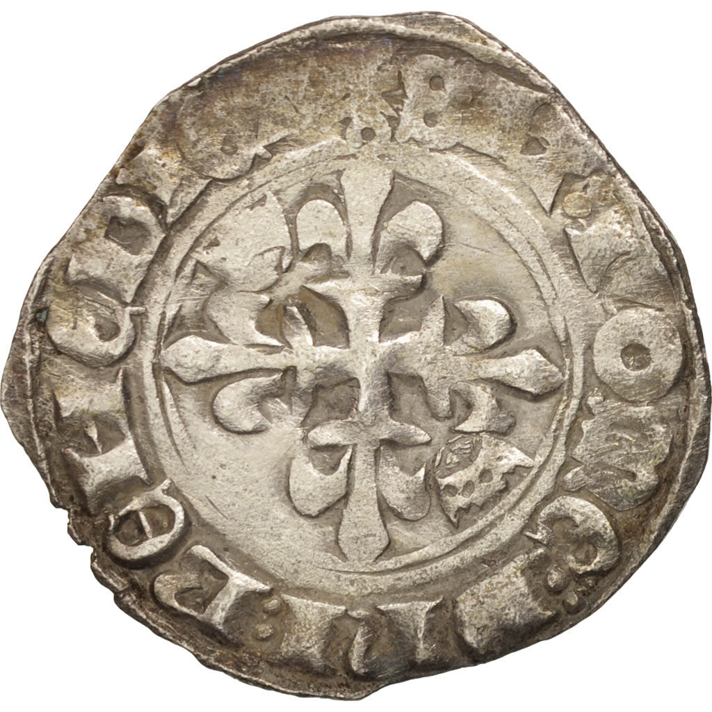Coin, France, Charles VI, Florette, Paris, VF(30-35), Billon, Duplessy:387A
