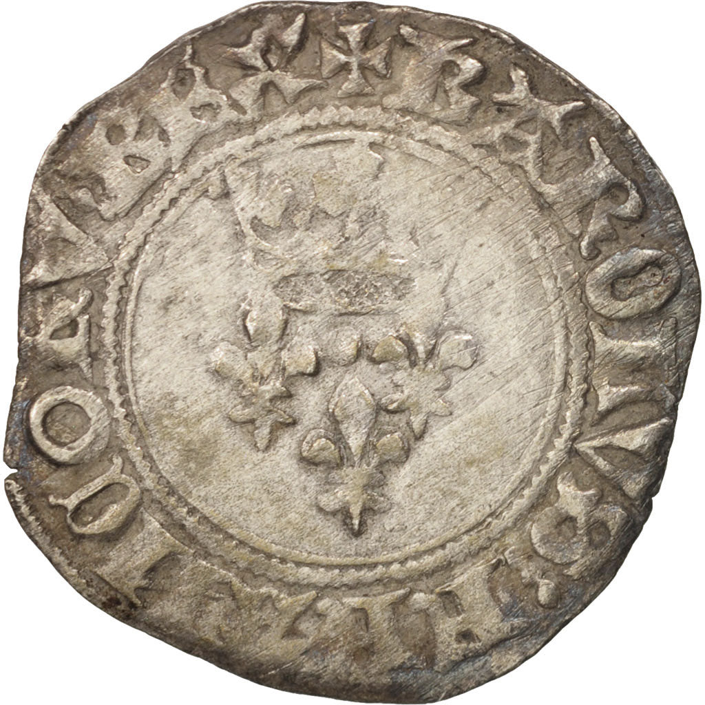 Munten, Frankrijk, Charles VI, Florette, Châlons-en-Champagne, FR+, Billon