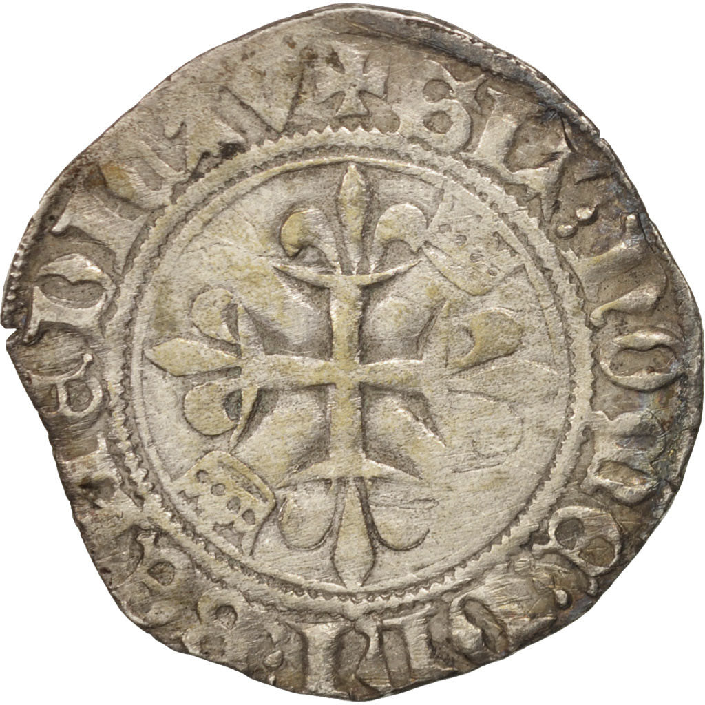 Munten, Frankrijk, Charles VI, Florette, Châlons-en-Champagne, FR+, Billon