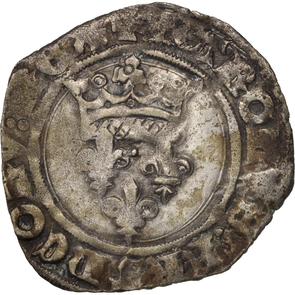 Monnaie, France, Charles VI, Florette, Paris, TTB, Billon, Duplessy:387