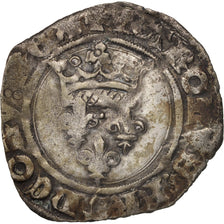 Monnaie, France, Charles VI, Florette, Paris, TTB, Billon, Duplessy:387
